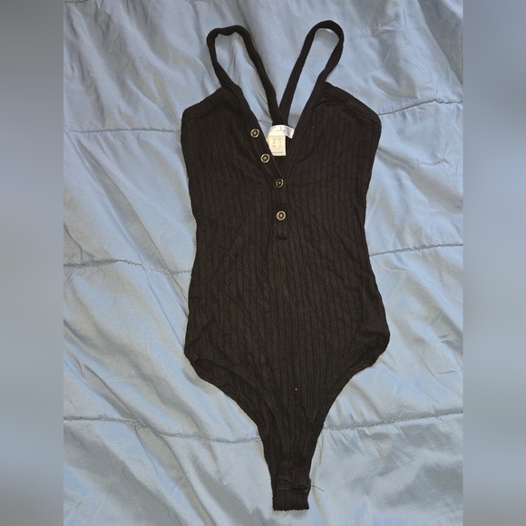 Streetwear Society Black Ribbed Button-Front Tank - Picture 2 of 4